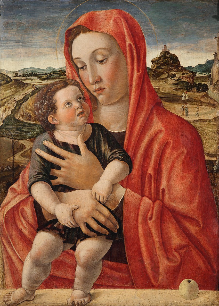 Tedesco: Maria mit dem Kind, das auf einer Brüstung steht Madonna con Bambino da Giovanni Bellini