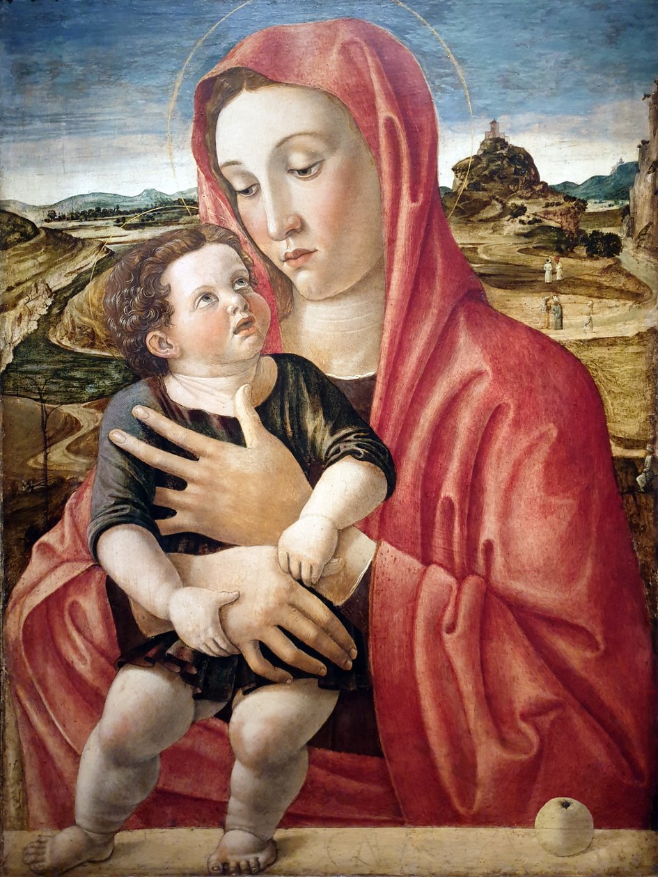 Tedesco: Maria mit dem Kind, das auf einer Brüstung steht Madonna con Bambino da Giovanni Bellini