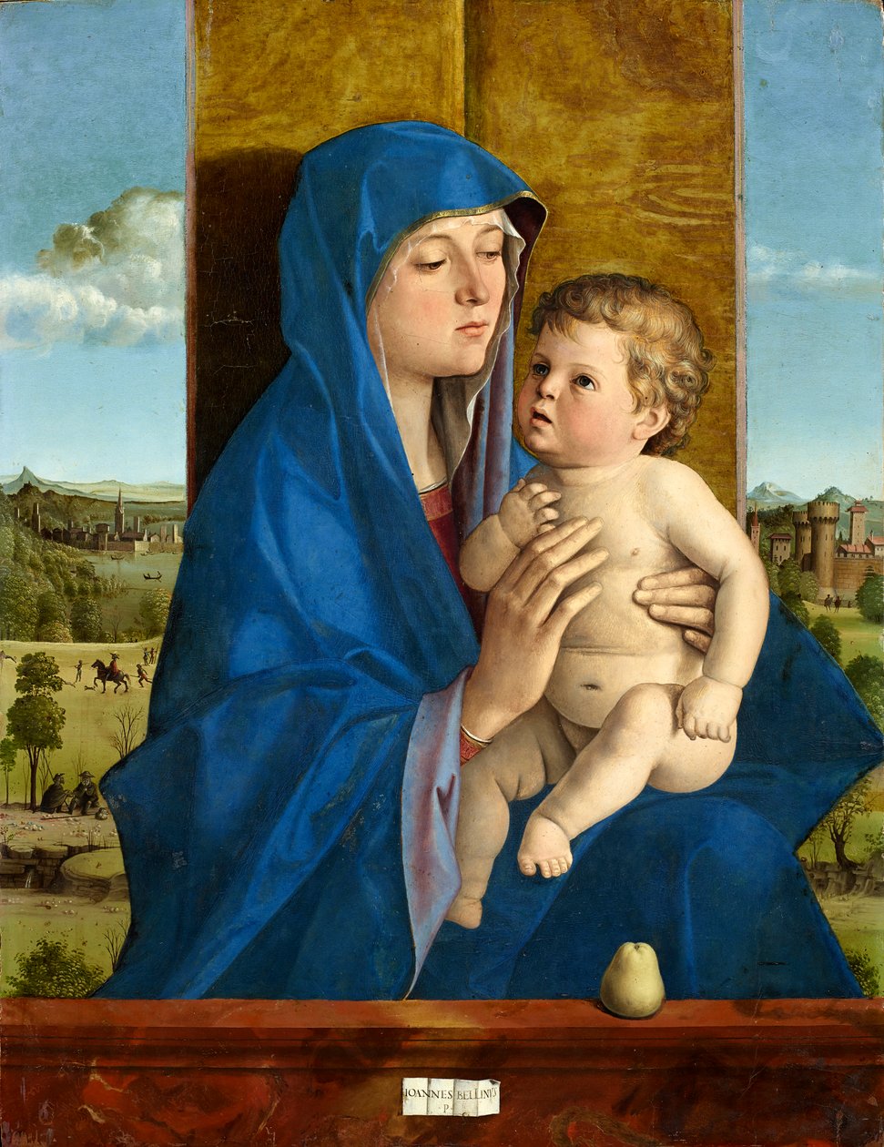 Italian: Madonna col Bambino (Madonna di Alzano) Madonna with pear da Giovanni Bellini