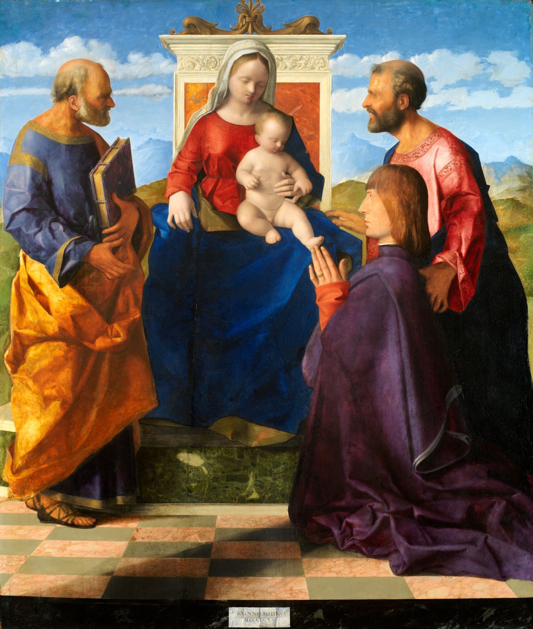 Madonna col Bambino in trono con SS. Pietro e Paolo e un donatore da Giovanni Bellini