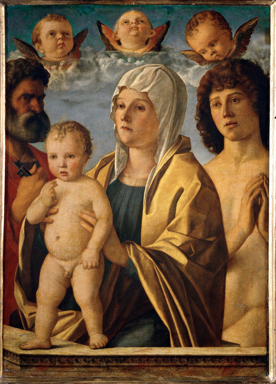Madonna con Bambino tra i Santi Pietro e Sebastiano ... da Giovanni Bellini