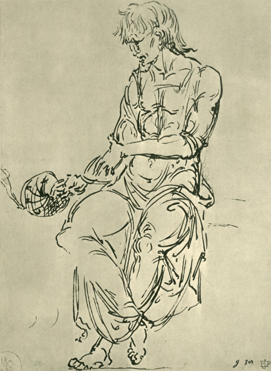 Uomo seduto con strumento astronomico, fine XV secolo, 1943 da Giovanni Bellini