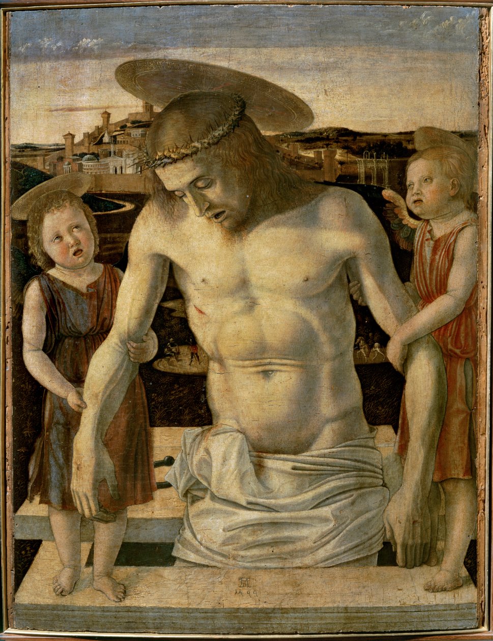 Il Cristo morto sorretto da due angeli ... da Giovanni Bellini