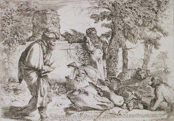 Diogene alla Ricerca di un Uomo Onesto da Giovanni Benedetto Castiglione
