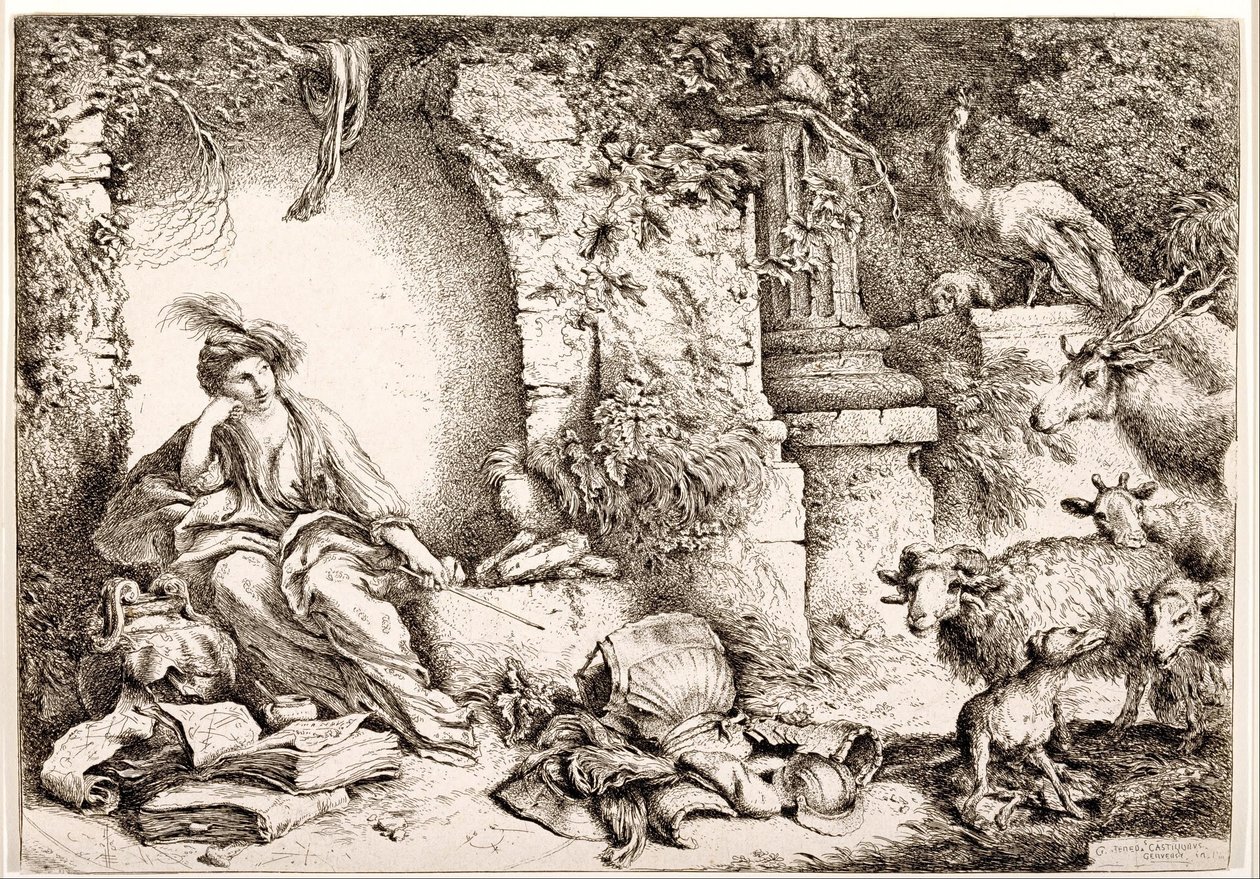 Circe trasforma gli uomini di Ulisse in bestie da Giovanni Benedetto Castiglione