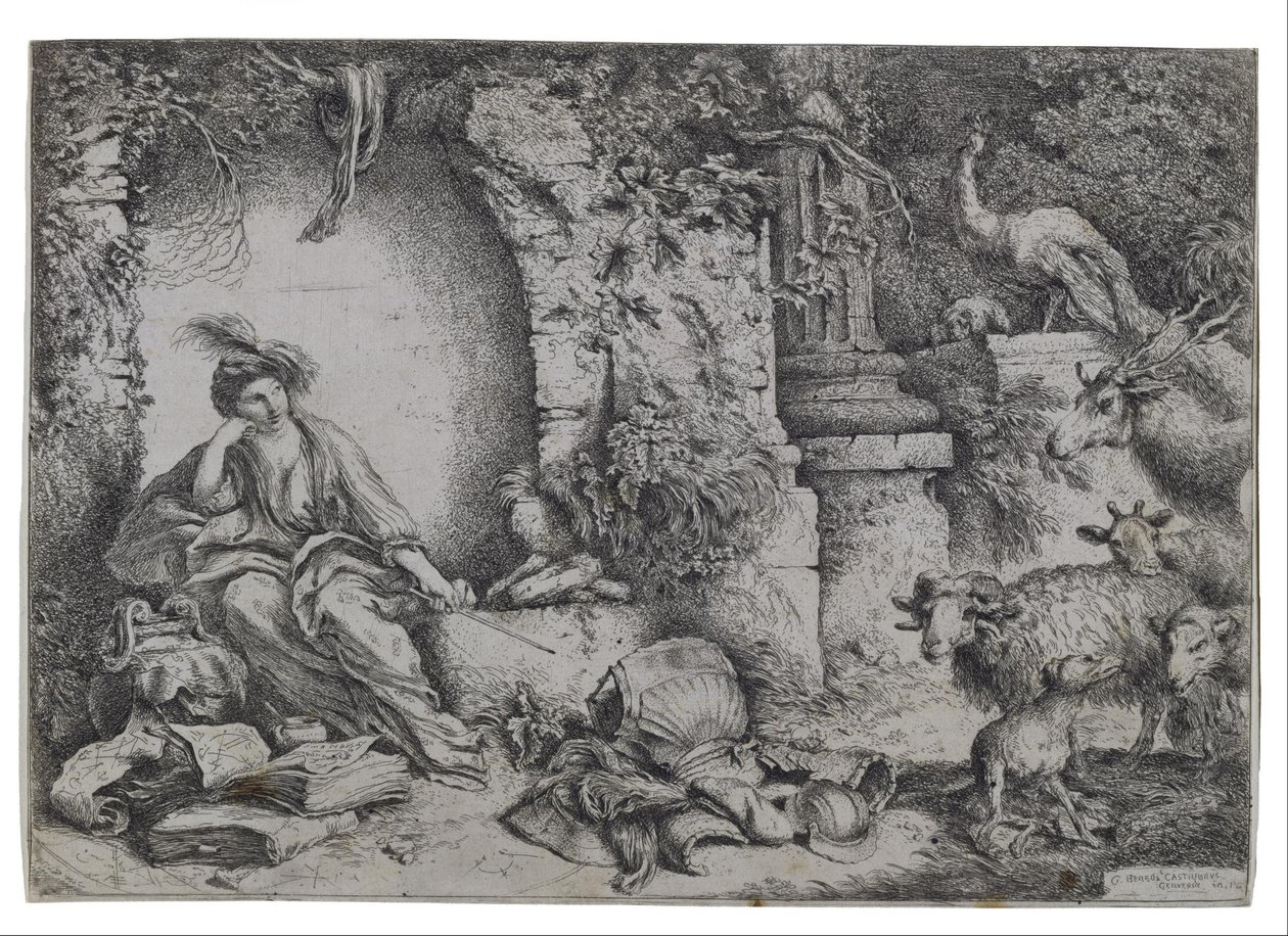 Circe trasforma gli uomini di Ulisse in bestie da Giovanni Benedetto Castiglione