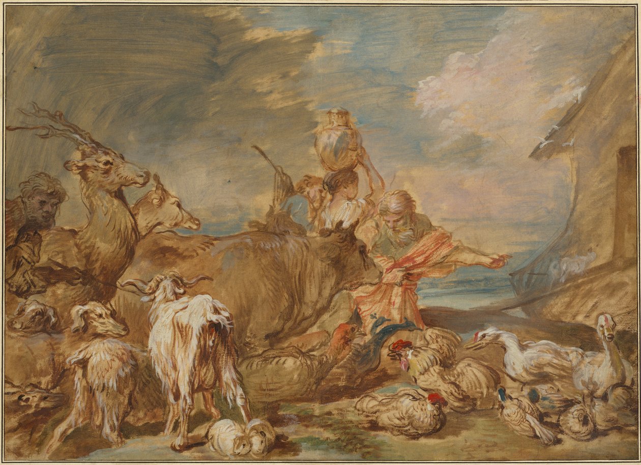 Noè guida gli animali nell