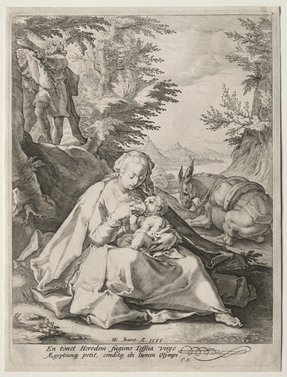 Riposo durante la fuga in Egitto da Giovanni Benedetto Castiglione