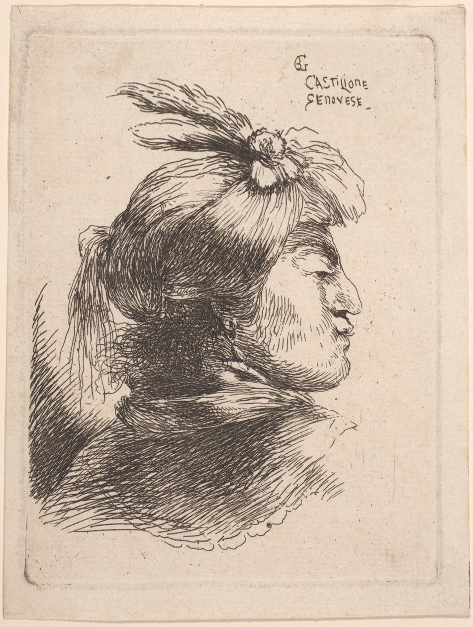 Piccola Testa Orientale da Giovanni Benedetto Castiglione