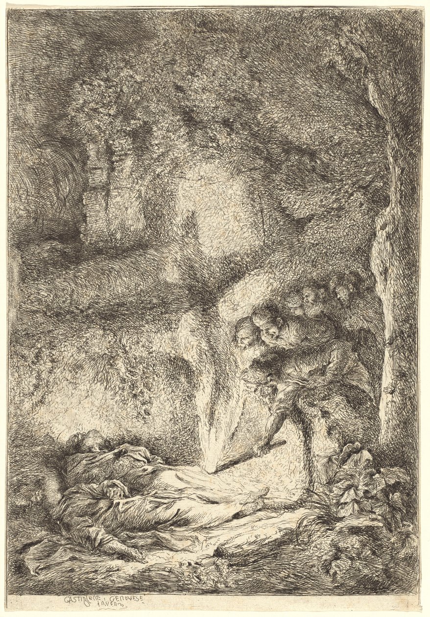I Corpi dei Santi Pietro e Paolo Nascosti nelle Catacombe da Giovanni Benedetto Castiglione