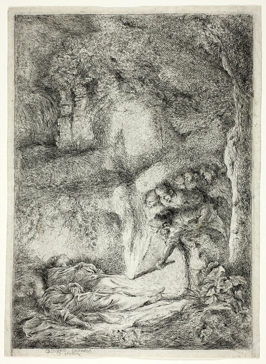 I corpi dei santi Pietro e Paolo nascosti nelle catacombe da Giovanni Benedetto Castiglione