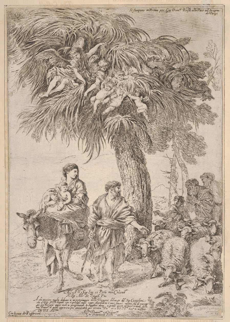 La Sacra Famiglia nella fuga in Egitto, ca. 1647 da Giovanni Benedetto Castiglione