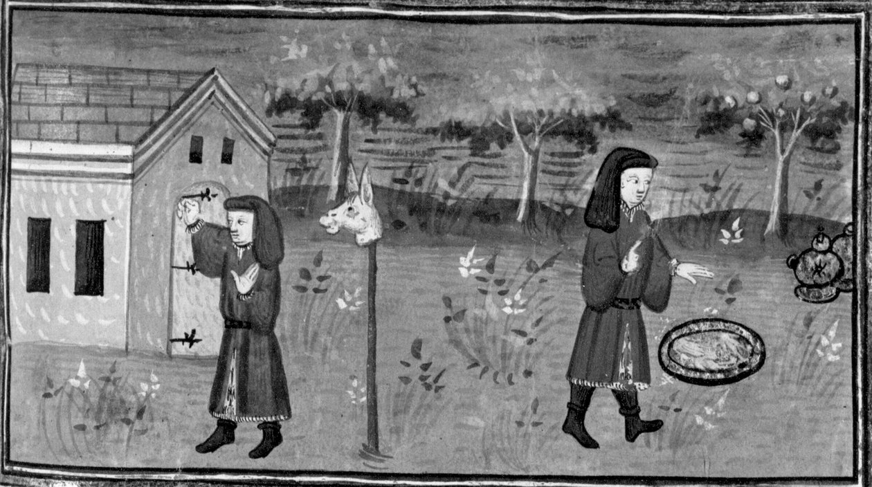 Decameron,Frédéric bussa alla porta di Madame Tessa; l
