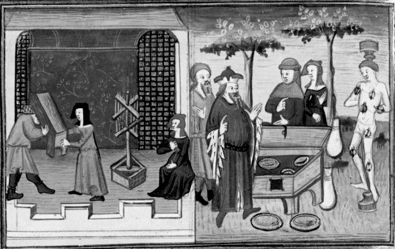 Decameron, Ambrogiuolo viene portato a casa di Bernabò in una cassa; Ambrogiuolo viene punito per il suo inganno. Seconda giornata, racconto 9 da Giovanni Boccaccio
