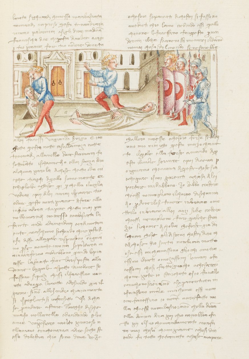 Decameron, Back to back - Rinuccio Palermini al cimitero -Rinuccio Palermini che fugge dalla guardia , Nona giornata, racconto 1. da Giovanni Boccaccio