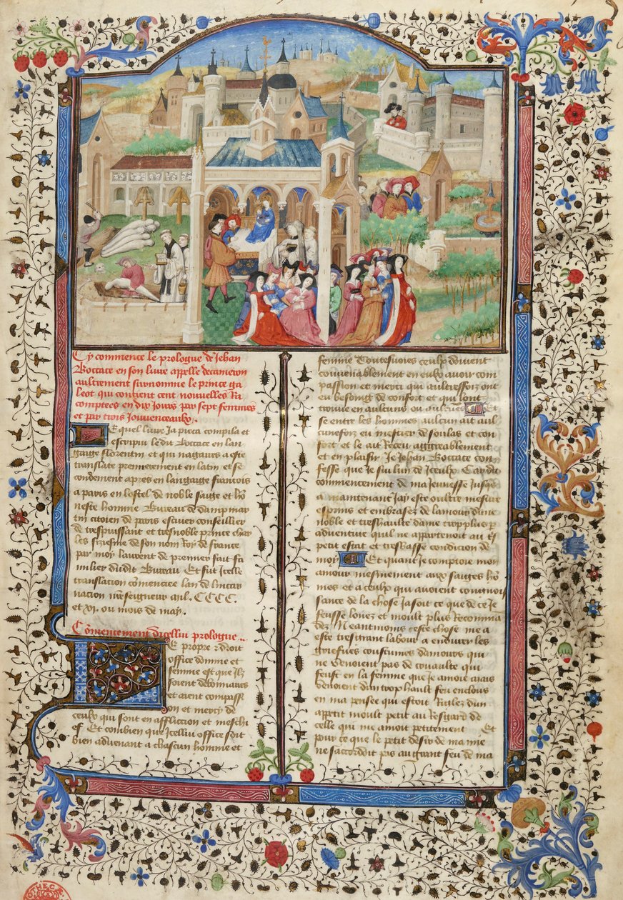 Decameron, partenza dei narratori del Decameron da Firenze da Giovanni Boccaccio