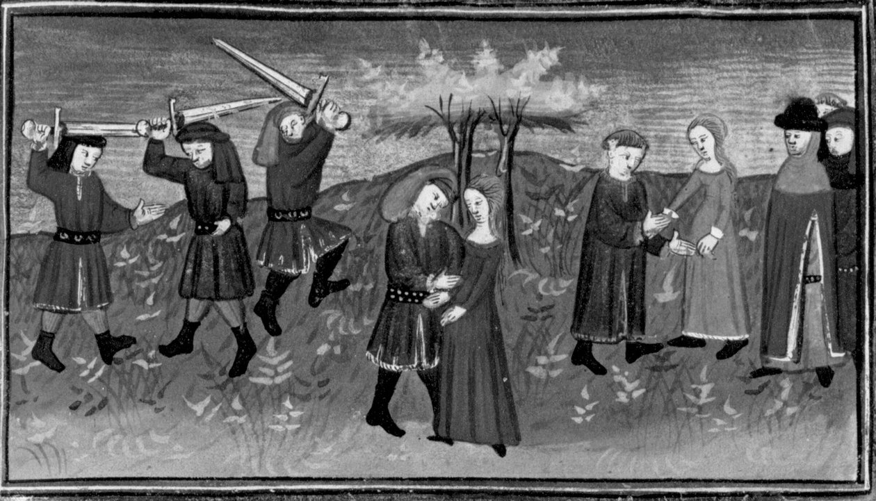 Décaméron, Giannole e Minghino cercano di rapire Agnès; Agnès sposa Minghino. Quinta giornata, racconto 5 da Giovanni Boccaccio