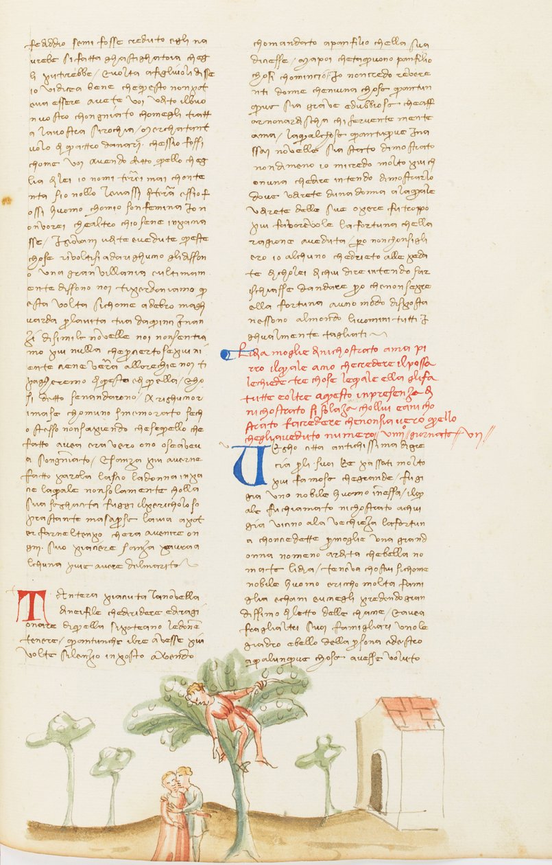 Decameron, La raccolta delle pere; Nicostrato maltrattato dalla moglie, Settima giornata, racconto 9. da Giovanni Boccaccio