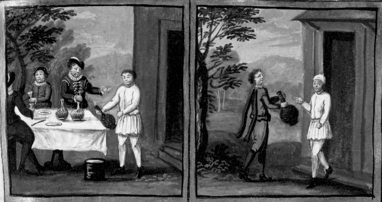 Decameron, Il fornaio Cisti offre vino a Geri Spina e ai suoi ospiti; uno dei servi di Geri va a casa di Cisti per chiedere vino. Sesta giornata, racconto 2 da Giovanni Boccaccio