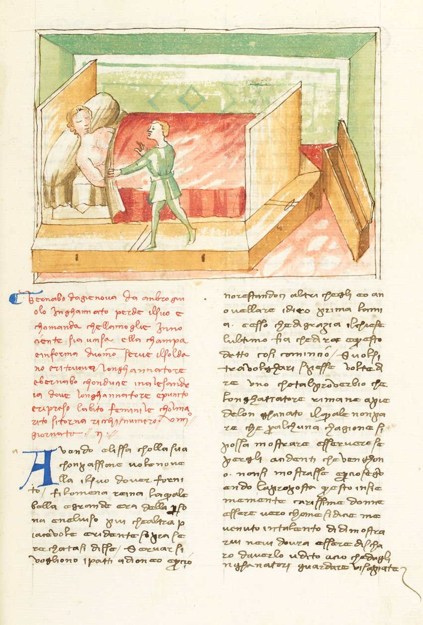 Decameron, I gioielli indiscreti Laurette Ambrogiuolo sorprendente Ginevra , Seconda giornata, racconto 9. da Giovanni Boccaccio