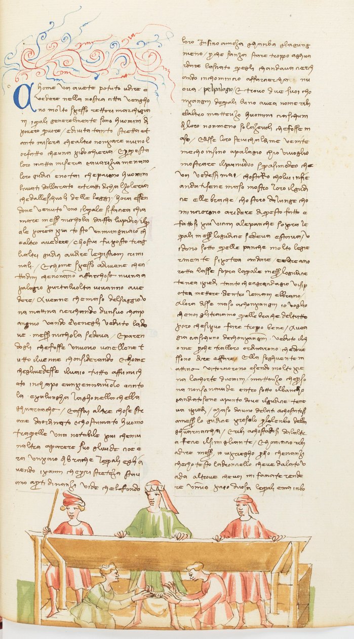 Decameron, Braghe ritratte - Maso del Saggio e i suoi compagni che umiliano il giudice , Ottava giornata, racconto 5. da Giovanni Boccaccio