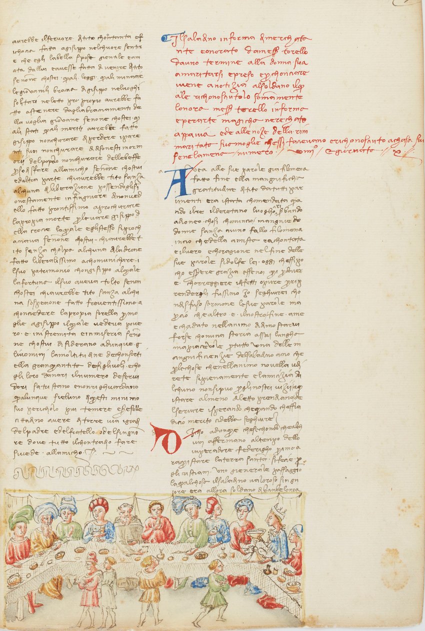 Decameron, Ritorno in aereo; Torello di Stra e Adalieta si incontrano di nuovo, Decima giornata, racconto 9. da Giovanni Boccaccio