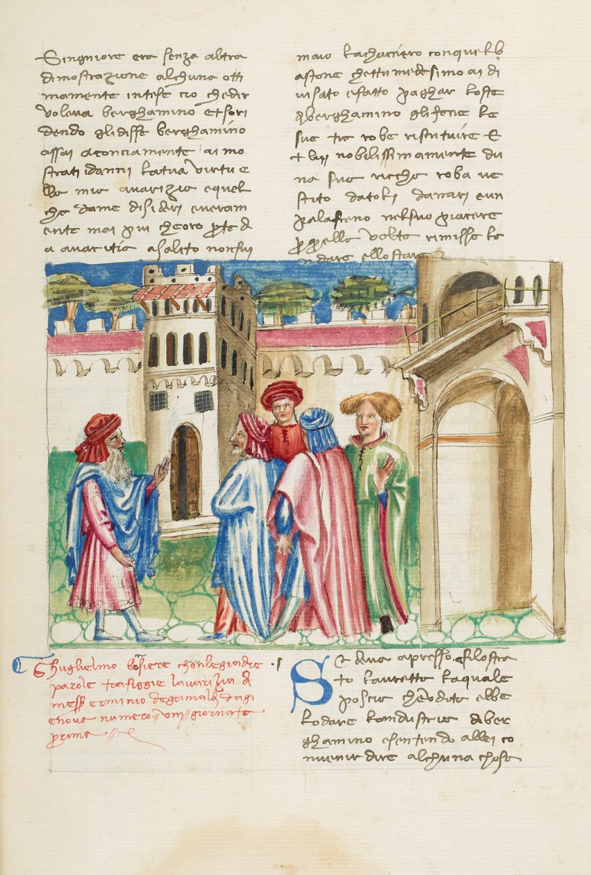 Decameron, Un affresco allegorico - Guiglielmo Borsiere ed Ermino de