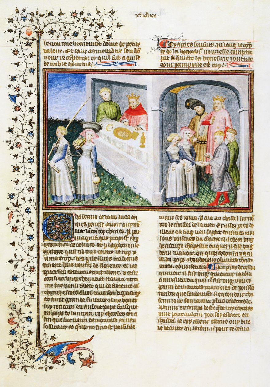 Madonna Dianora si promette a Messer Ansaldo per il giardino; Messer Ansaldo impiega un negromante e le dà il giardino; Madonna Dianora racconta al marito Gilberto della sua promessa e lui la perdona da Giovanni Boccaccio