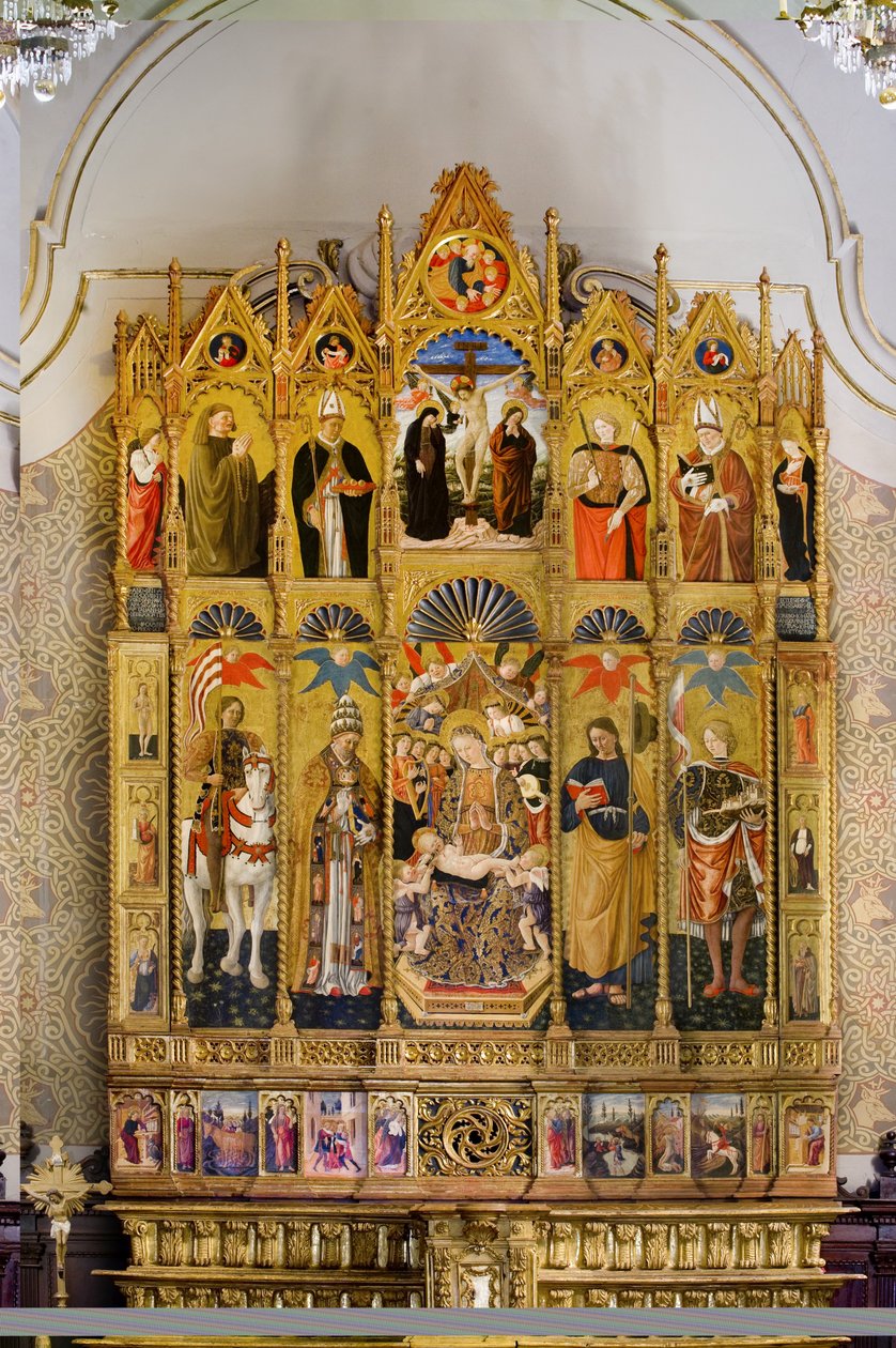 Polittico con Madonna e Bambino in trono tra Sant