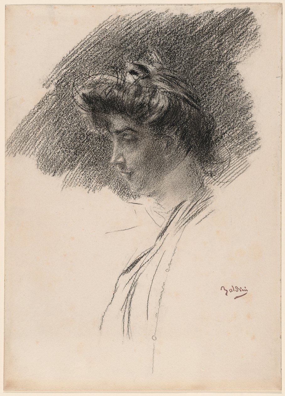 Busto di giovane donna di profilo da Giovanni Boldini