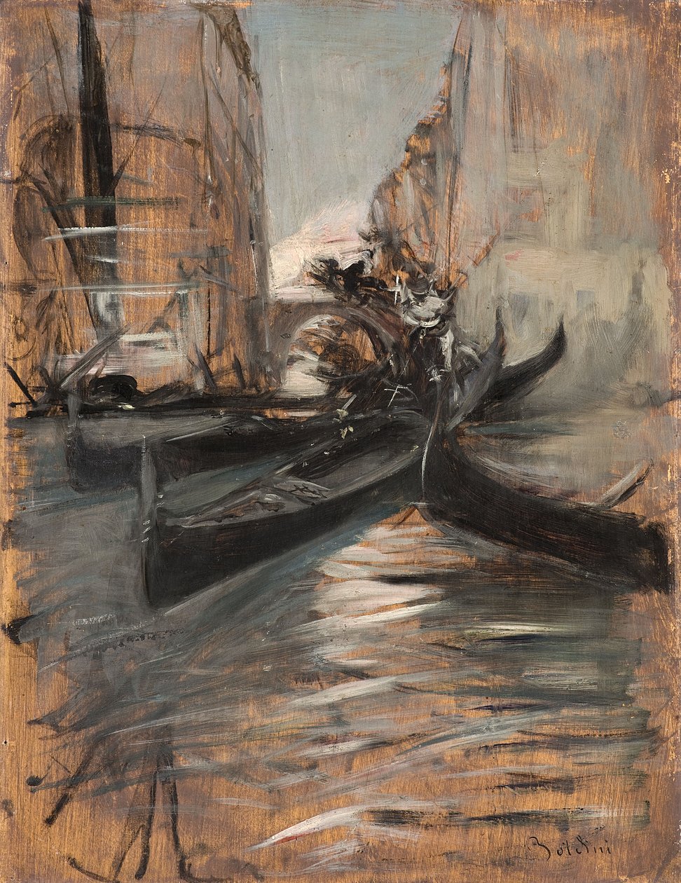 Canale con gondole, Venezia, Italia da Giovanni Boldini