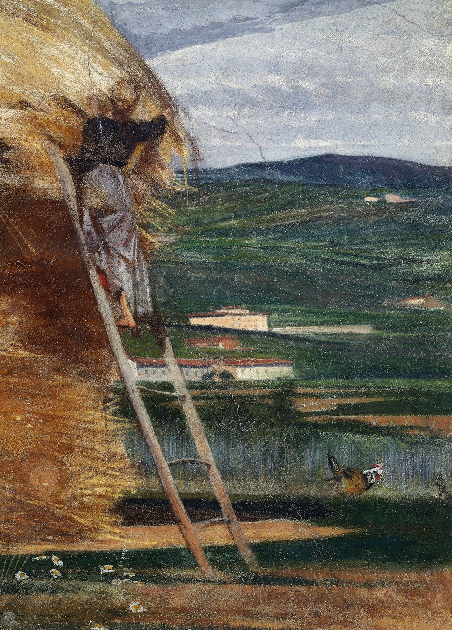 Mucchio di fieno, un contadino su una scala da Giovanni Boldini