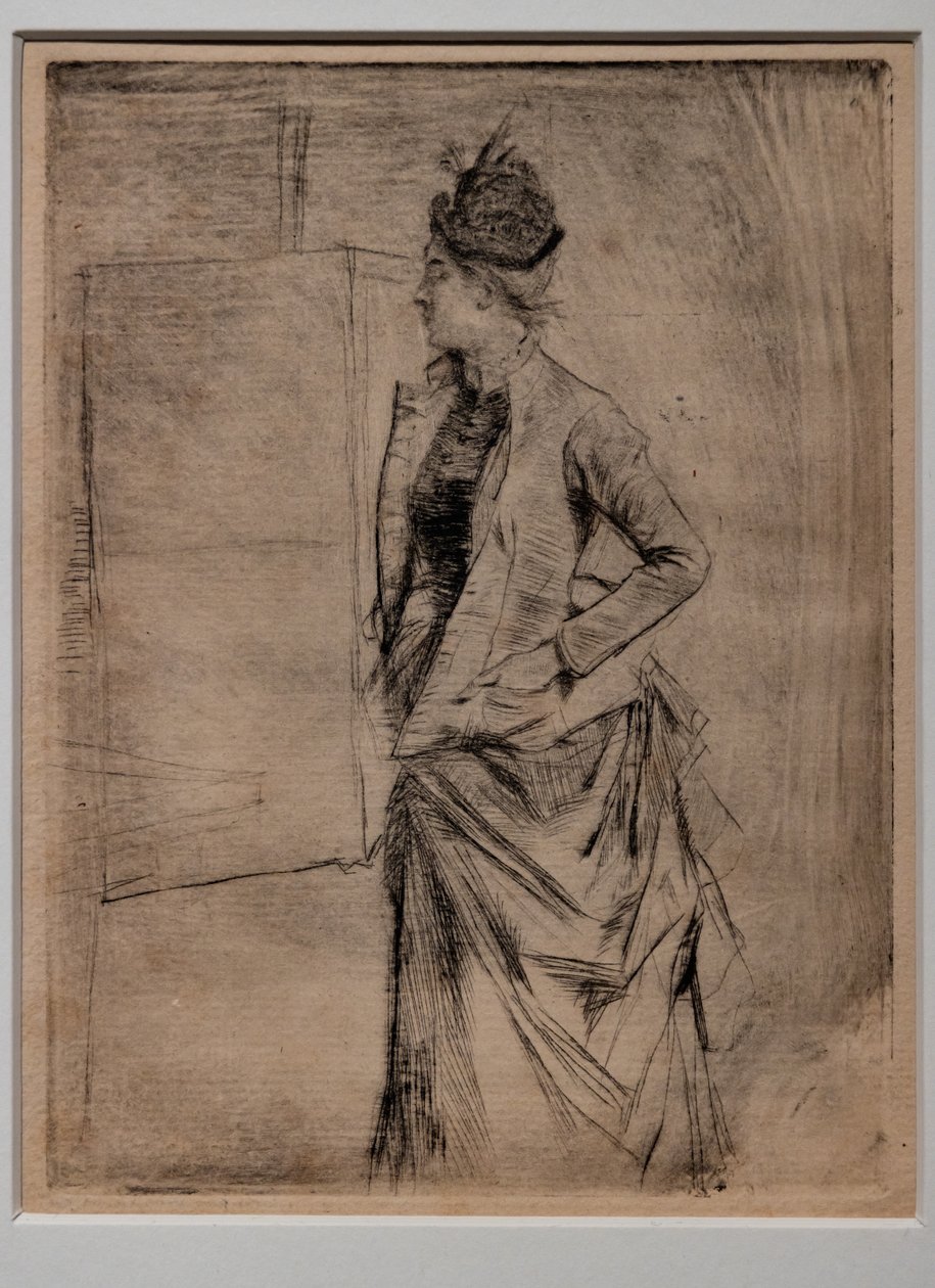 Ritratto di una Giovane Donna in Piedi di Profilo (La Visita) da Giovanni Boldini