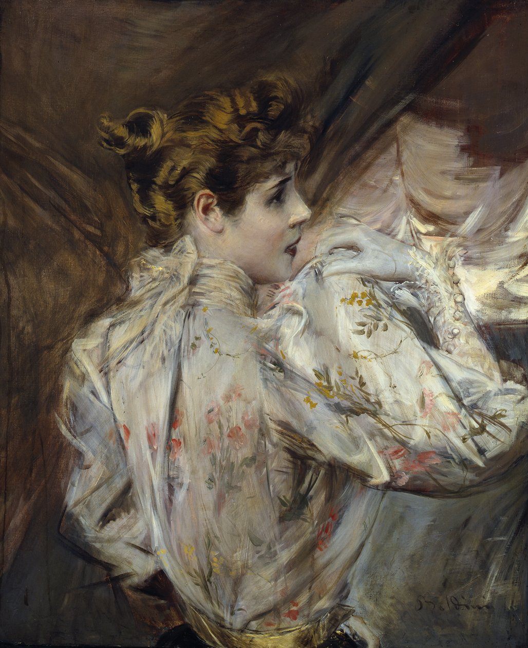 Ritratto di una Giovane Donna di Profilo Eleonora Duse, c. 1895 da Giovanni Boldini