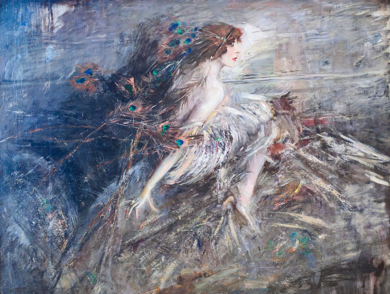 Ritratto della Marchesa Casati con piume di pavone da Giovanni Boldini