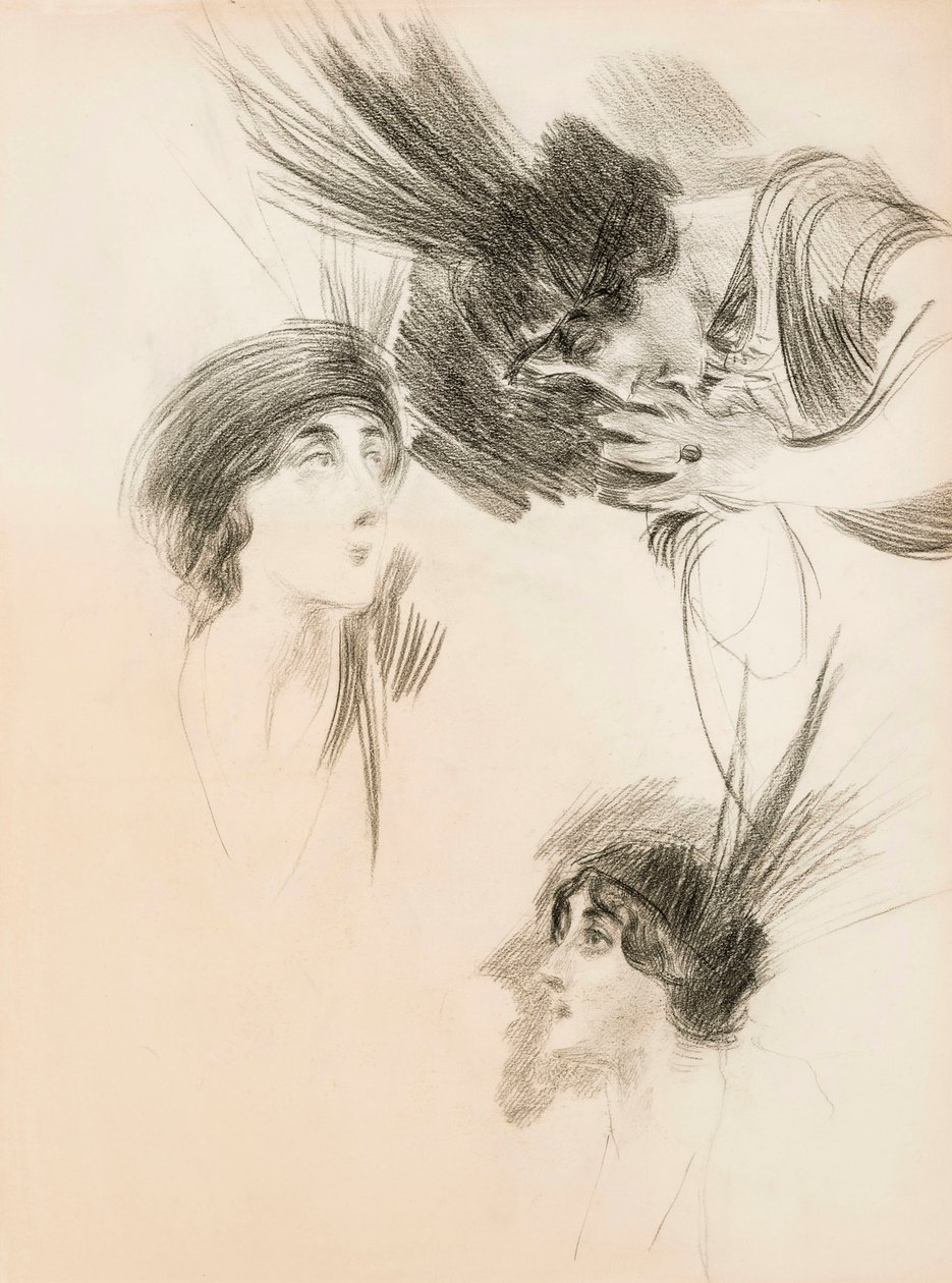 Tre studi per il ritratto di Dora di Rudinì Labouchère da Giovanni Boldini
