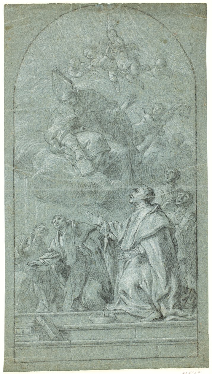 Monaci agostiniani che ricevono la regola del loro ordine da Sant