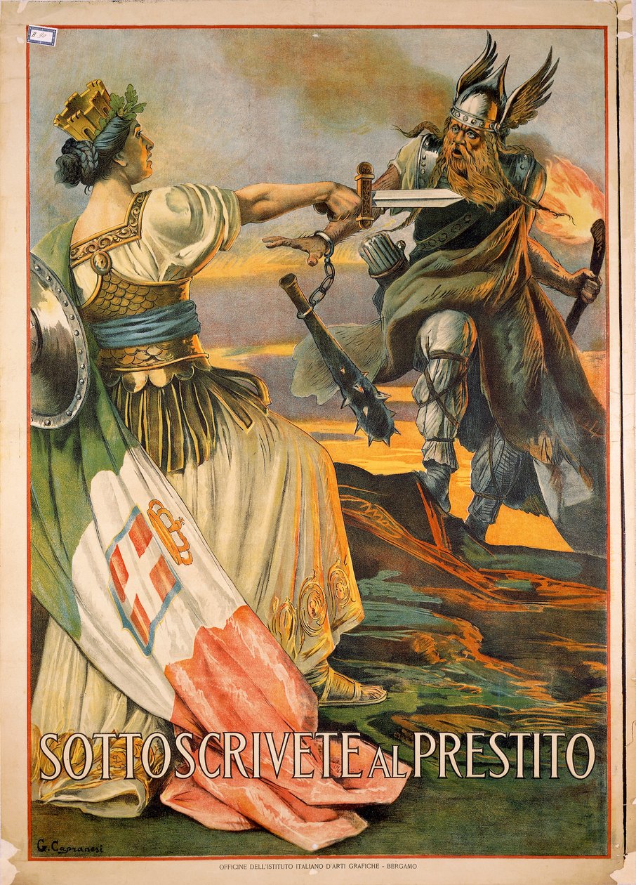 Prima Guerra Mondiale, Sottoscrivete al prestito, illustrazione di Giovanni Capranesi da Giovanni Capranesi