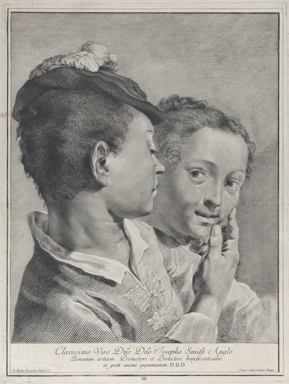Ragazzo con cappello che tocca il viso di una ragazza, 1743 da Giovanni Cattini