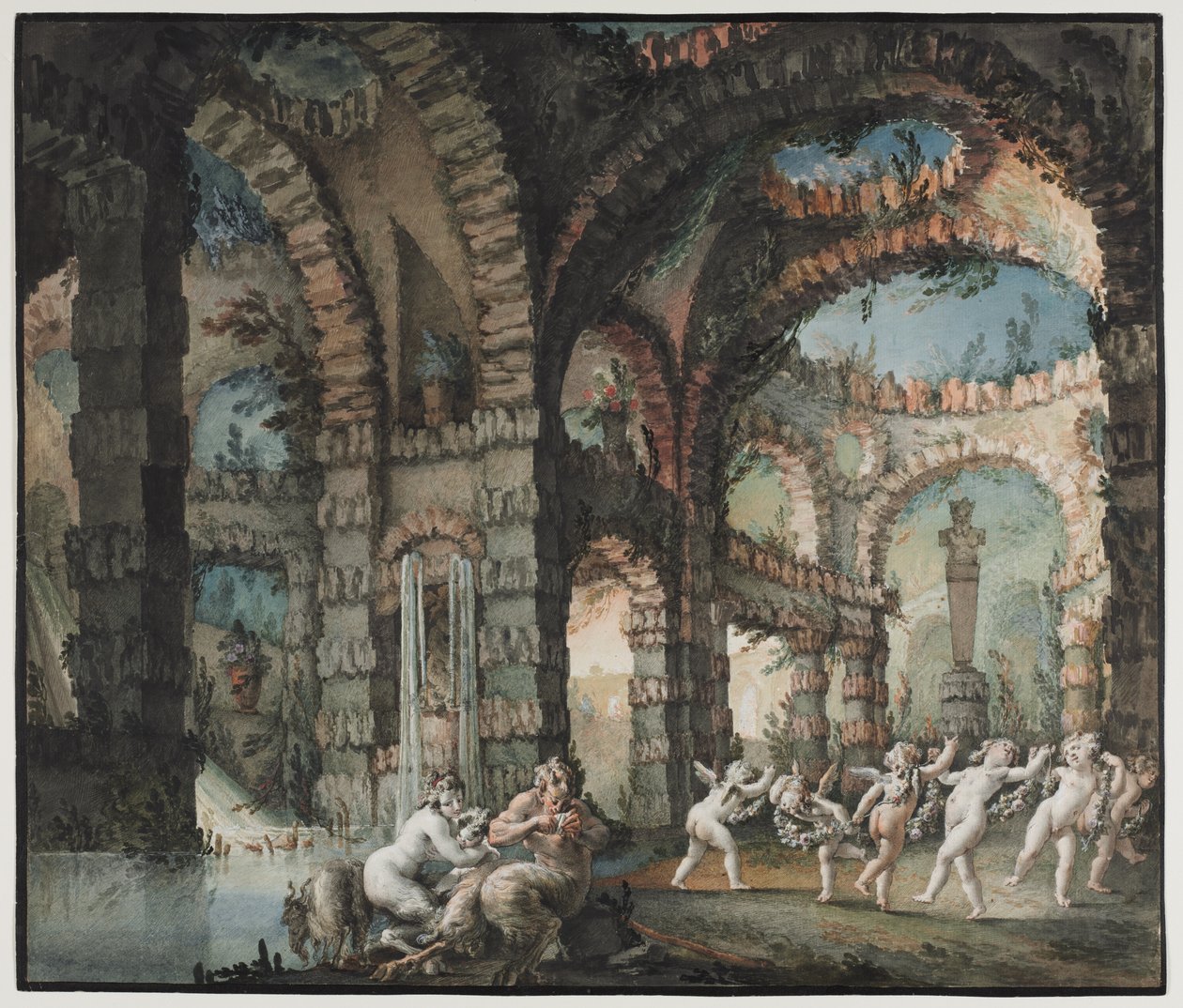 Famiglia di Satiri con Cherubini Danzanti, c. 1775-76 da Giovanni David