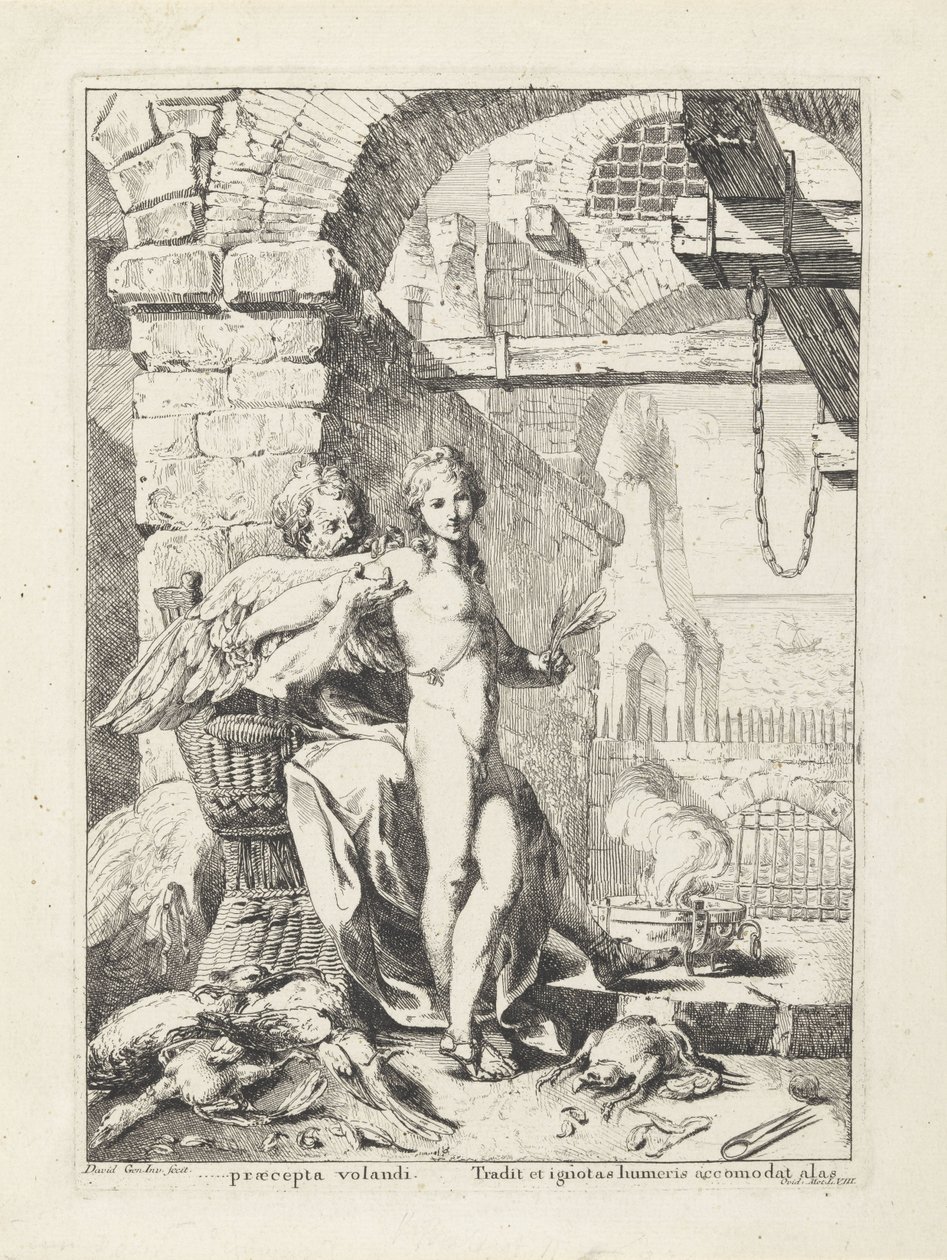 Icaro riceve le sue ali da Dedalo da Giovanni David