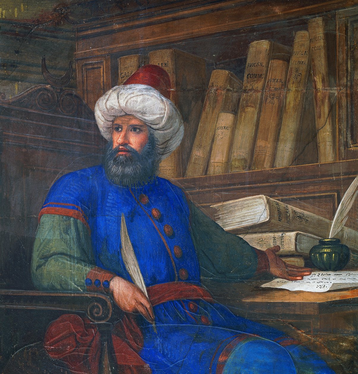 Ritratto di Andrea Alpago, medico e filosofo, affresco di Giovanni De Min, Municipio di Belluno, Veneto, Italia da Giovanni De Min
