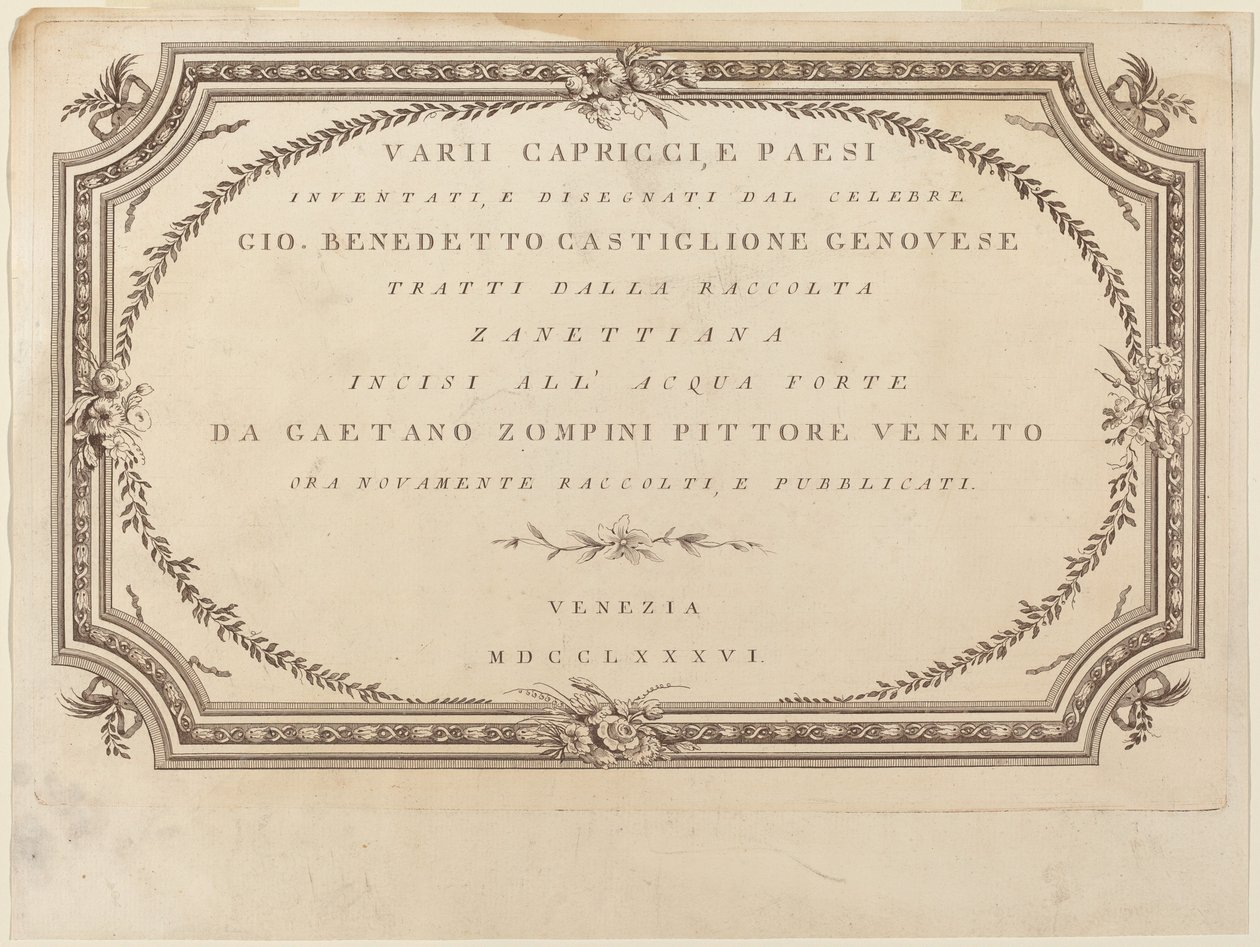 Frontespizio da Giovanni De Pian