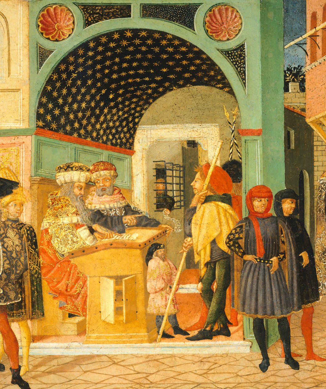 Storie di Susanna, circa 1450, lato destro di cassone dipinto, (dettaglio) da Giovanni Di Ser Giovanni Lo Scheggia Guidi