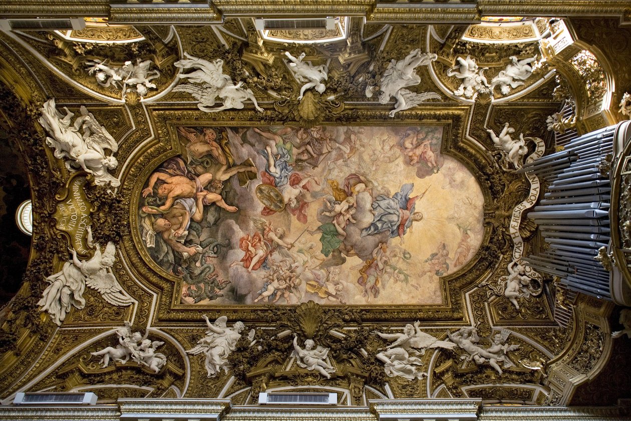 Volta della Chiesa di Santa Maria della Vittoria a Roma, affresco che raffigura la vittoria della Vergine Maria sull