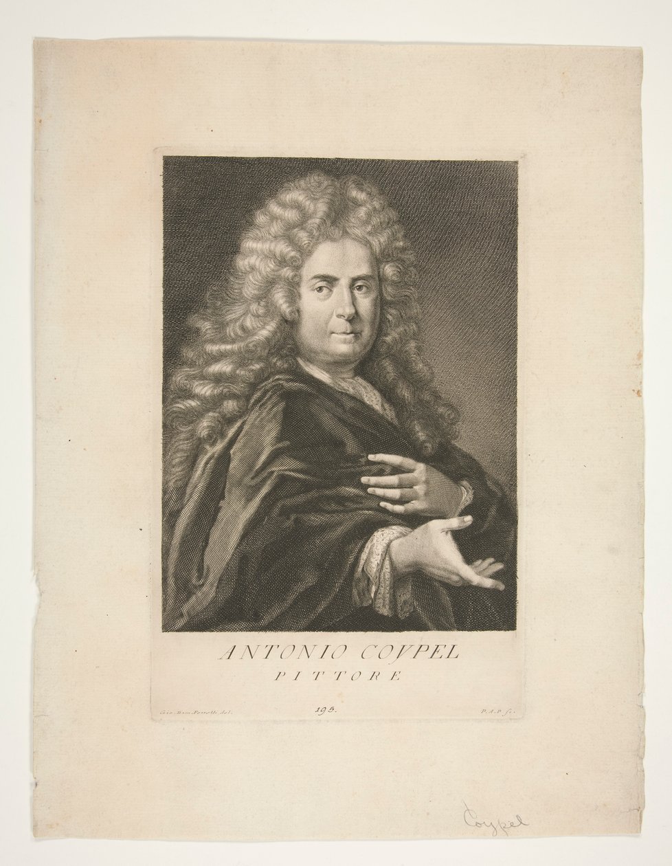 Ritratto di Antoine Coypel da Giovanni Domenico Ferretti