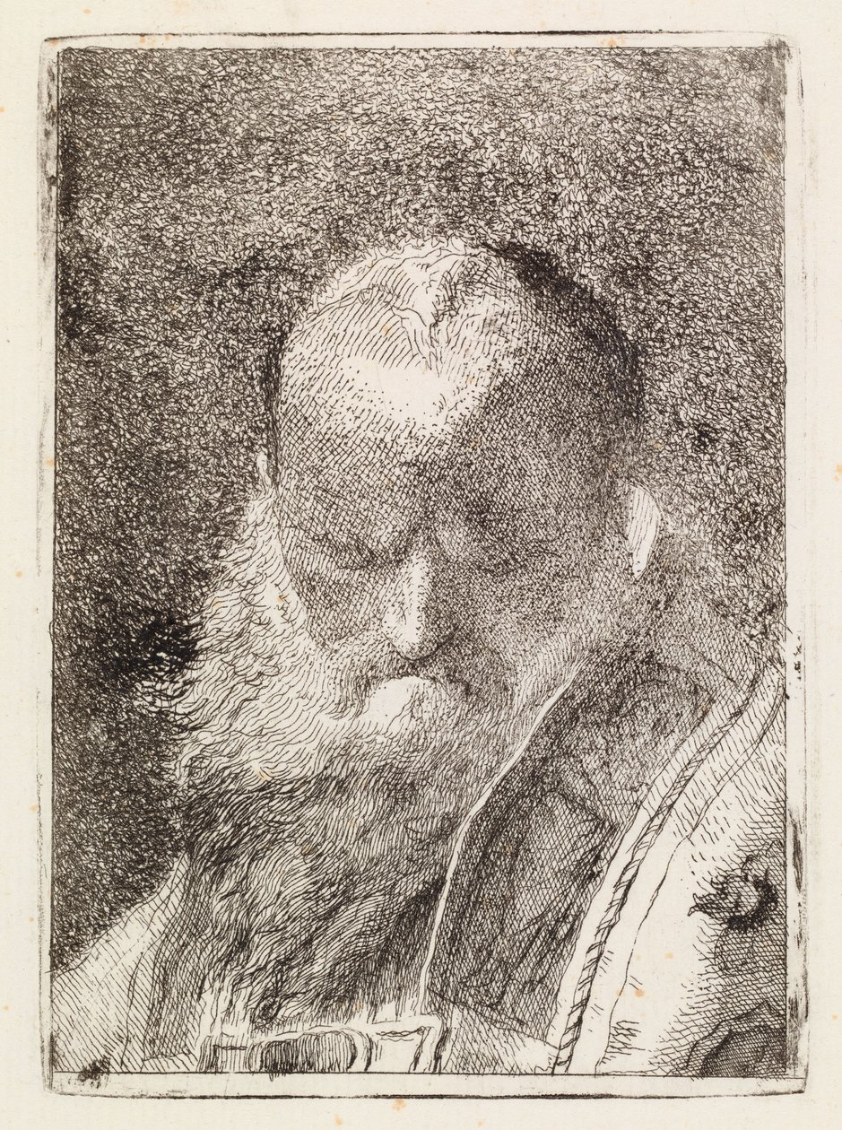 Un vescovo (testa di un vecchio) da Giovanni Domenico Tiepolo