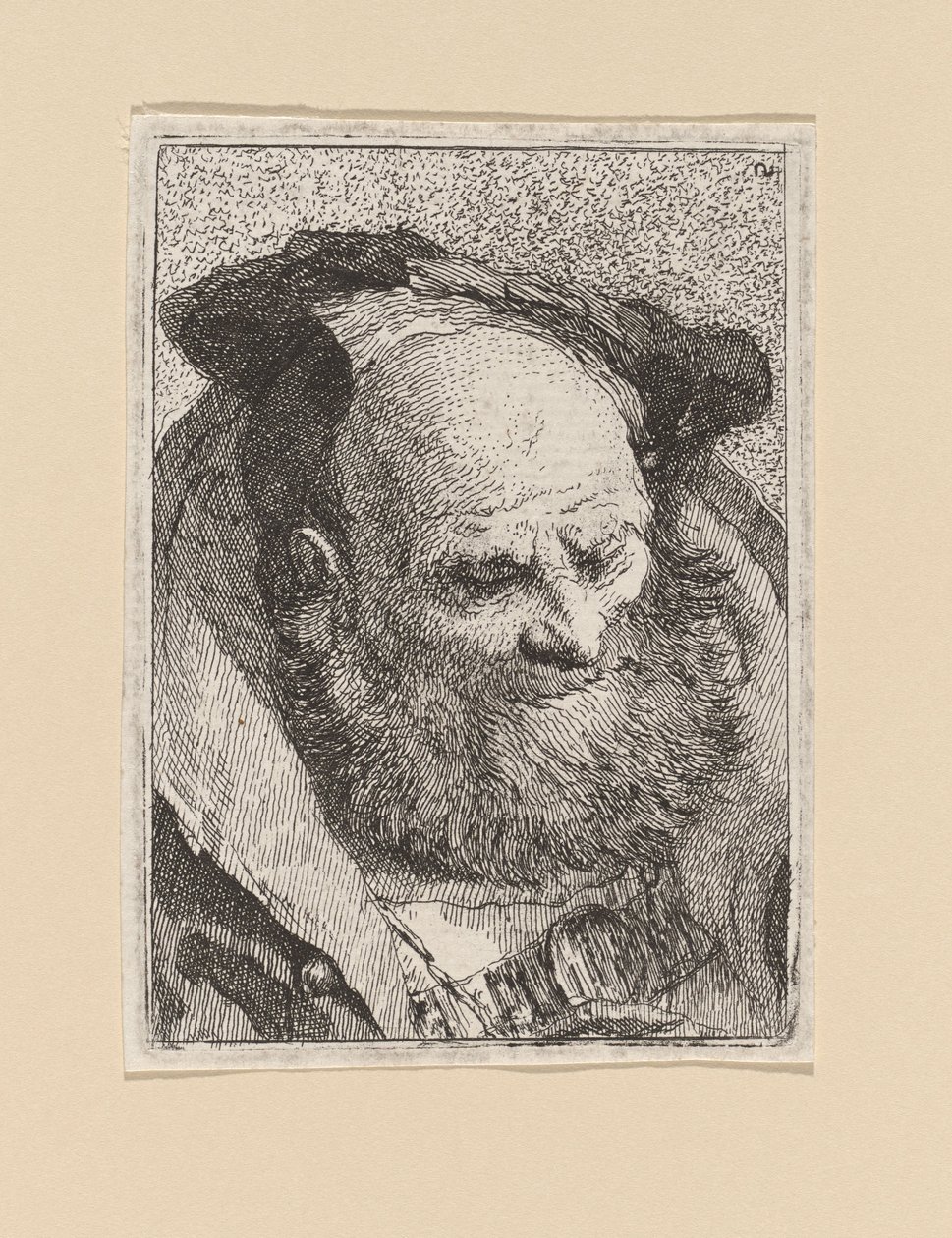 Vecchio barbuto, dalla Raccolta di Teste (collezione di teste) da Giovanni Domenico Tiepolo