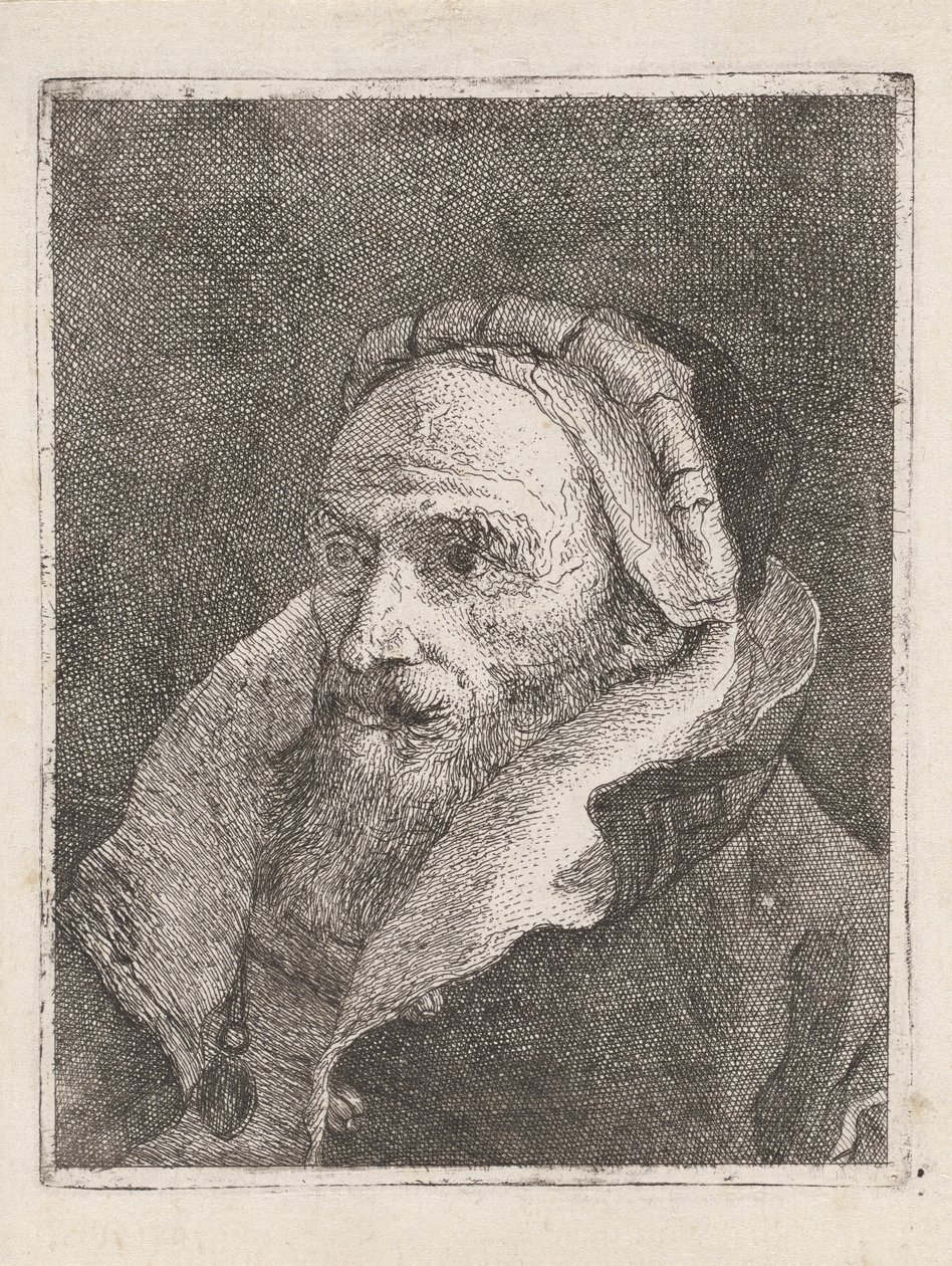 Vecchio Barbuto con un Cappello, dalla Raccolta di Teste da Giovanni Domenico Tiepolo