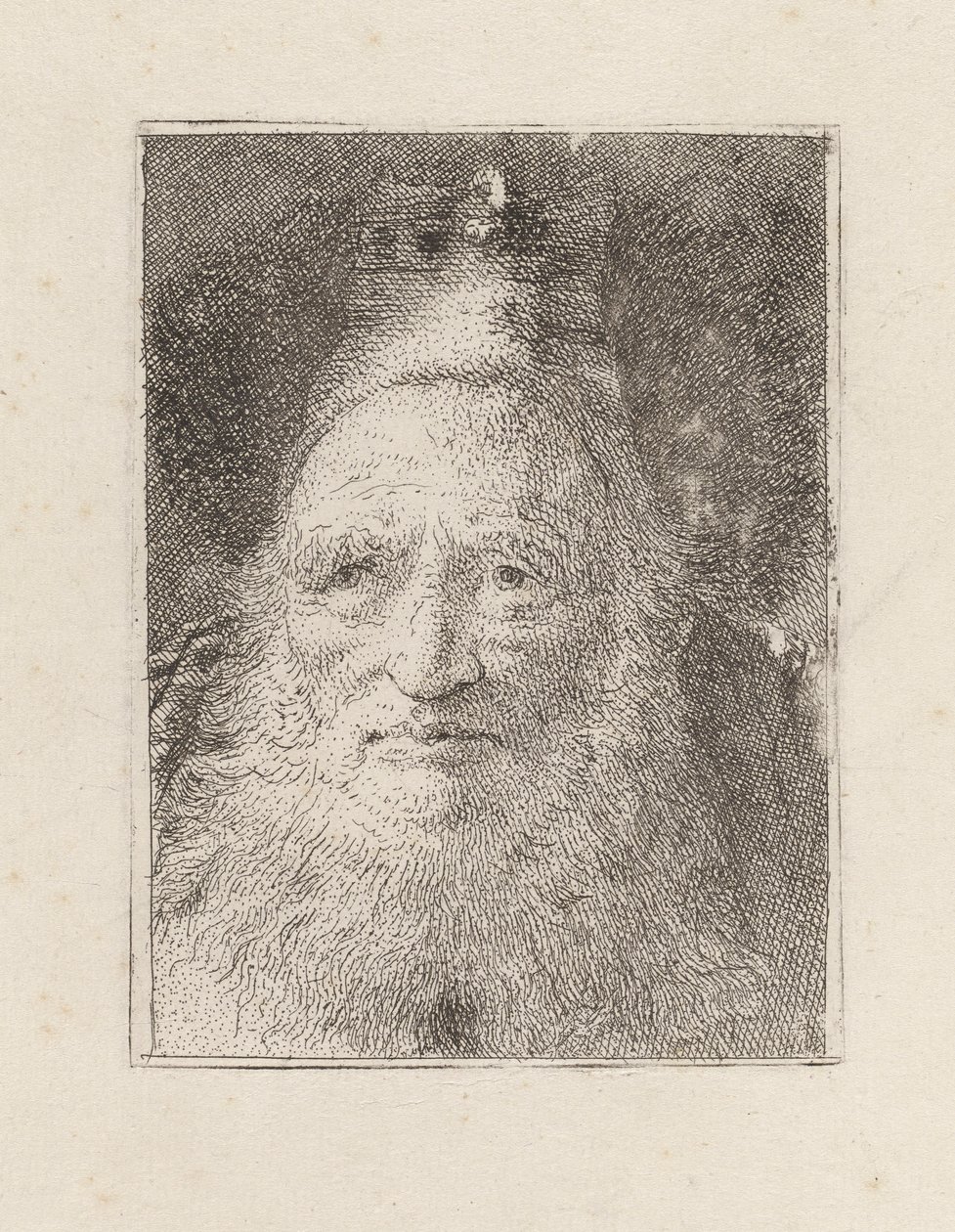 Vecchio barbuto con cappello, dalla Raccolta di Teste da Giovanni Domenico Tiepolo